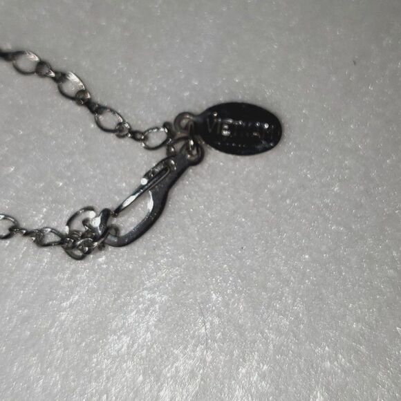 A Cookie Lee Ankle Bracelet Pink Rhinestone Flower Charm Silver Tone Chain - Picture 5 of 11